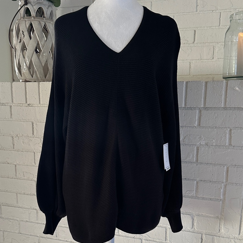 1. State Black V-Neck Women's Sweater